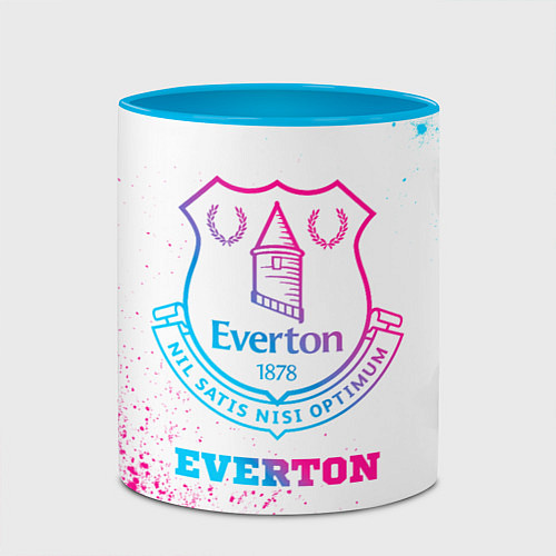 Кружка цветная Everton neon gradient style / 3D-Белый + небесно-голубой – фото 2