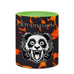 Кружка 3D Joy Division рок панда и огонь, цвет: 3D-белый + светло-зеленый — фото 2