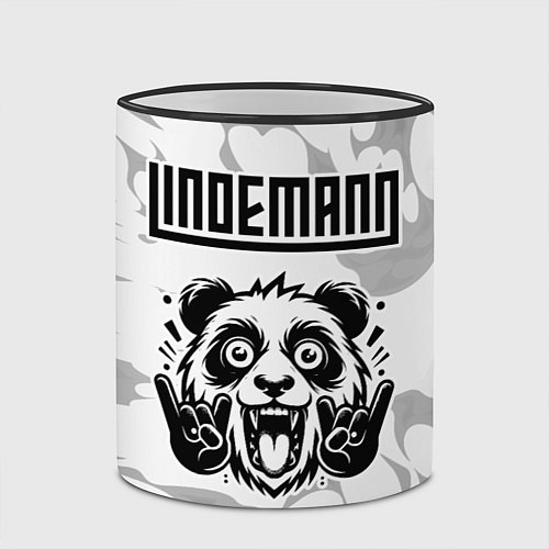 Кружка цветная Lindemann рок панда на светлом фоне / 3D-Черный кант – фото 2