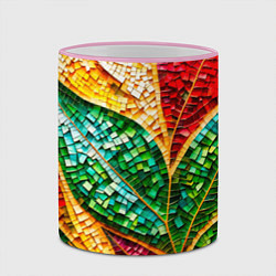 Кружка 3D Яркая мозаика с разноцветным абстрактным узором и, цвет: 3D-розовый кант — фото 2