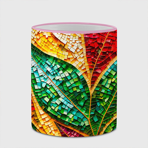 Кружка цветная Яркая мозаика с разноцветным абстрактным узором и / 3D-Розовый кант – фото 2