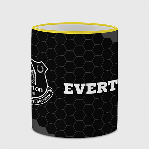 Кружка цветная Everton sport на темном фоне по-горизонтали / 3D-Желтый кант – фото 2