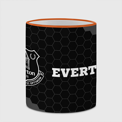 Кружка цветная Everton sport на темном фоне по-горизонтали / 3D-Оранжевый кант – фото 2