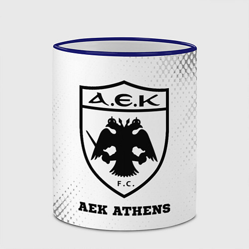 Кружка цветная AEK Athens sport на светлом фоне / 3D-Синий кант – фото 2