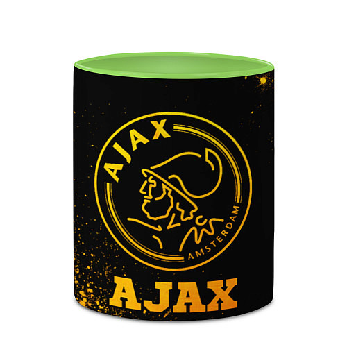 Кружка цветная Ajax - gold gradient / 3D-Белый + светло-зеленый – фото 2