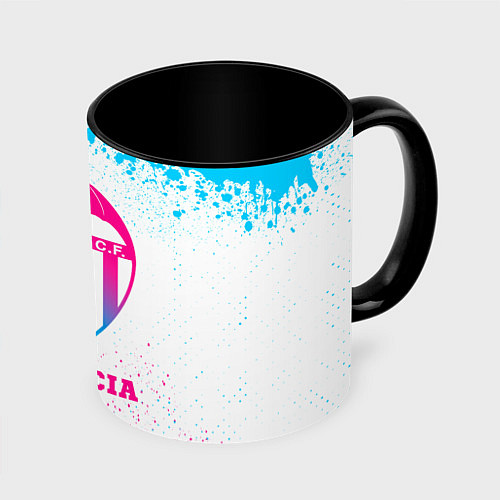 Кружка цветная Valencia neon gradient style / 3D-Белый + черный – фото 1
