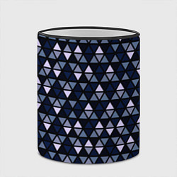 Кружка 3D Чёрно-синий паттерн треугольники, цвет: 3D-черный кант — фото 2