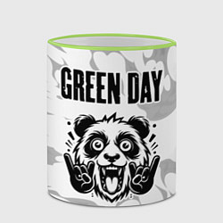 Кружка 3D Green Day рок панда на светлом фоне, цвет: 3D-светло-зеленый кант — фото 2