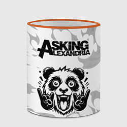 Кружка 3D Asking Alexandria рок панда на светлом фоне, цвет: 3D-оранжевый кант — фото 2