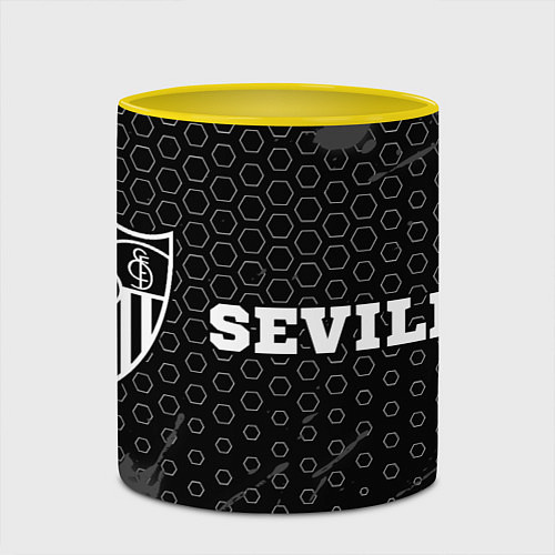 Кружка цветная Sevilla sport на темном фоне по-горизонтали / 3D-Белый + желтый – фото 2