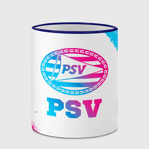 Кружка цветная PSV neon gradient style / 3D-Синий кант – фото 2