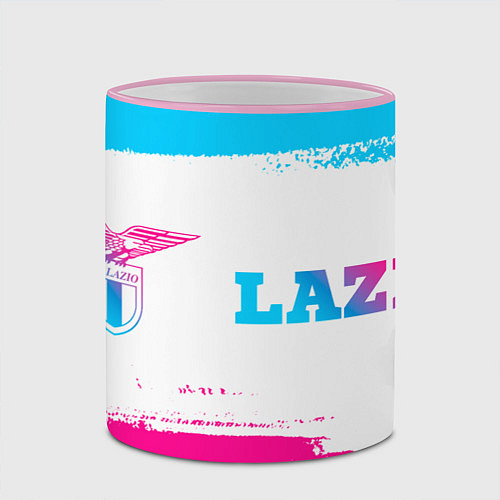 Кружка цветная Lazio neon gradient style по-горизонтали / 3D-Розовый кант – фото 2