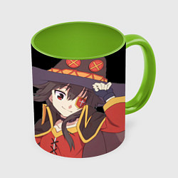 Кружка 3D Konosuba Мэгумин, цвет: 3D-белый + светло-зеленый
