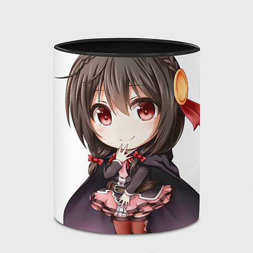 Кружка цветная Konosuba Юн-юн чибик / 3D-Белый + черный – фото 2