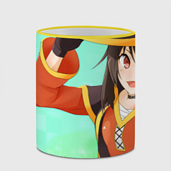 Кружка 3D Konosuba Мэгумин, цвет: 3D-желтый кант — фото 2