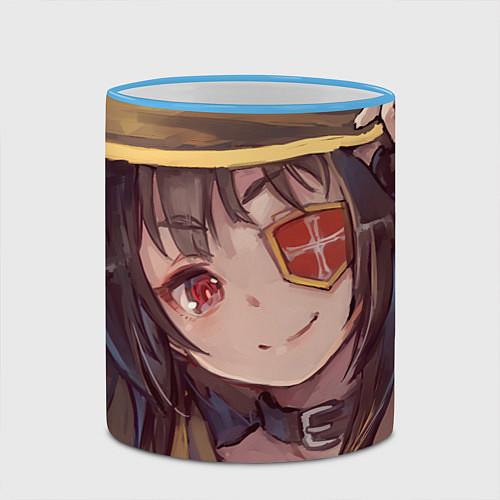 Кружка цветная Konosuba Мэгумин cute / 3D-Небесно-голубой кант – фото 2