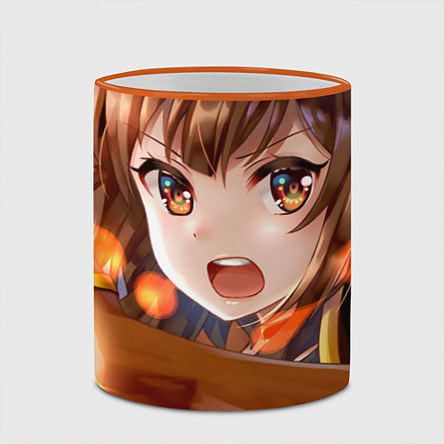 Кружка цветная Konosuba Мэгумин cute / 3D-Оранжевый кант – фото 2