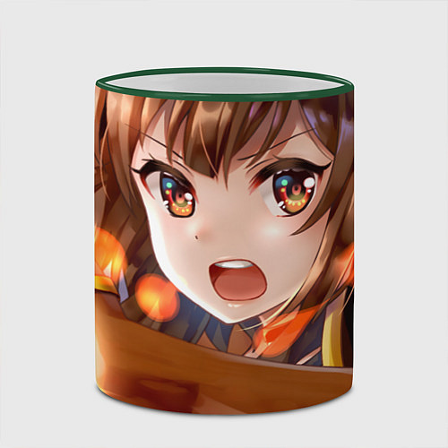 Кружка цветная Konosuba Мэгумин cute / 3D-Зеленый кант – фото 2