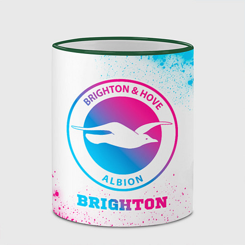 Кружка цветная Brighton neon gradient style / 3D-Зеленый кант – фото 2