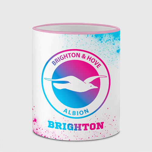 Кружка цветная Brighton neon gradient style / 3D-Розовый кант – фото 2