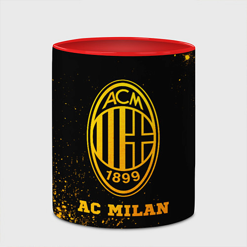 Кружка цветная AC Milan - gold gradient / 3D-Белый + красный – фото 2