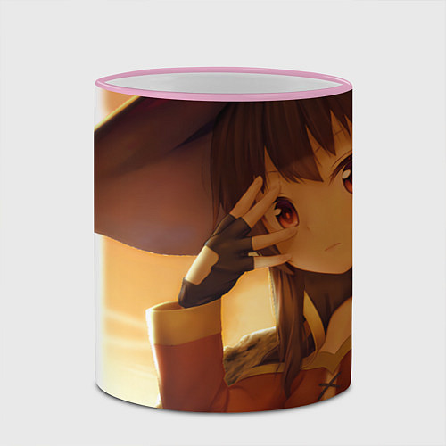 Кружка цветная Konosuba Мэгумин cute / 3D-Розовый кант – фото 2