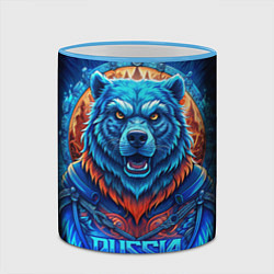 Кружка 3D Ледяной белый русский медведь, цвет: 3D-небесно-голубой кант — фото 2