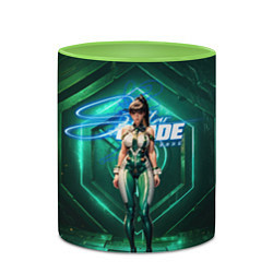 Кружка 3D Stellar Blade Eve космический зеленый, цвет: 3D-белый + светло-зеленый — фото 2