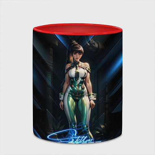 Кружка цветная Stellar Blade Eve в полный рост / 3D-Белый + красный – фото 2