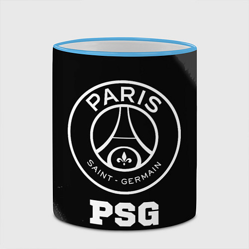 Кружка цветная PSG sport на темном фоне / 3D-Небесно-голубой кант – фото 2