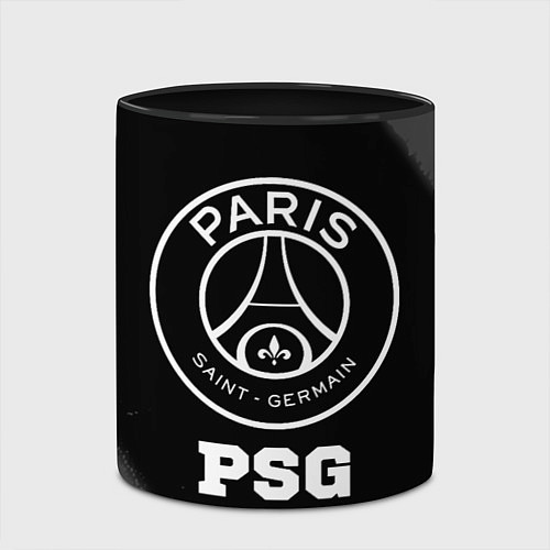 Кружка цветная PSG sport на темном фоне / 3D-Белый + черный – фото 2