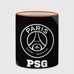 Кружка 3D PSG sport на темном фоне, цвет: 3D-оранжевый кант — фото 2