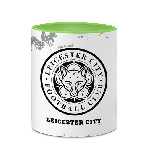 Кружка цветная Leicester City sport на светлом фоне / 3D-Белый + светло-зеленый – фото 2