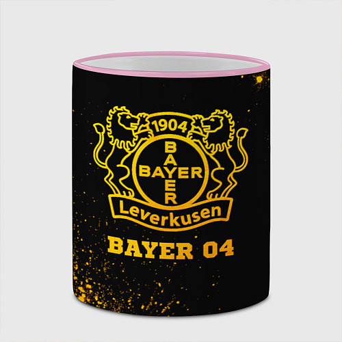 Кружка цветная Bayer 04 - gold gradient / 3D-Розовый кант – фото 2