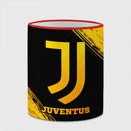 Кружка цветная Juventus - gold gradient / 3D-Красный кант – фото 2