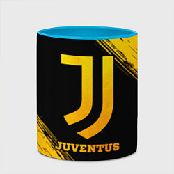 Кружка 3D Juventus - gold gradient, цвет: 3D-белый + небесно-голубой — фото 2