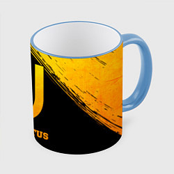 Кружка 3D Juventus - gold gradient, цвет: 3D-небесно-голубой кант