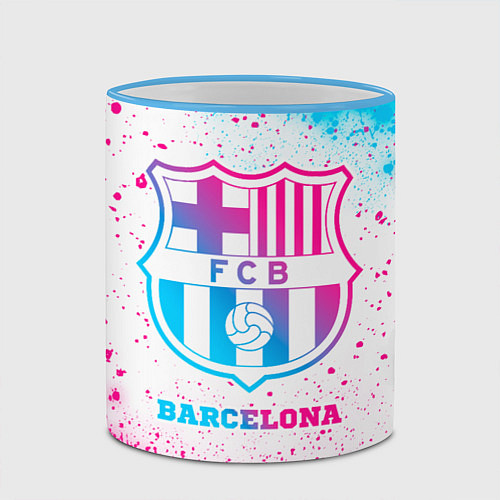 Кружка цветная Barcelona neon gradient style / 3D-Небесно-голубой кант – фото 2