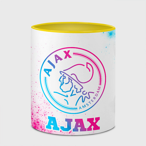 Кружка цветная Ajax neon gradient style / 3D-Белый + желтый – фото 2