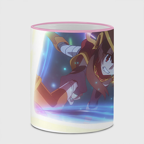 Кружка цветная Konosuba Мэгумин cute / 3D-Розовый кант – фото 2