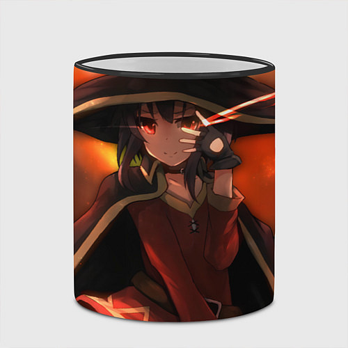 Кружка цветная Konosuba Мэгумин cute / 3D-Черный кант – фото 2