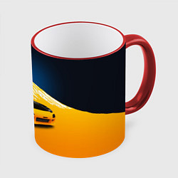 Кружка 3D Спортивный японский автомобиль, цвет: 3D-красный кант