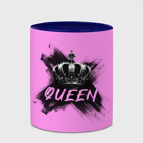 Кружка цветная Королева - корона / 3D-Белый + синий – фото 2
