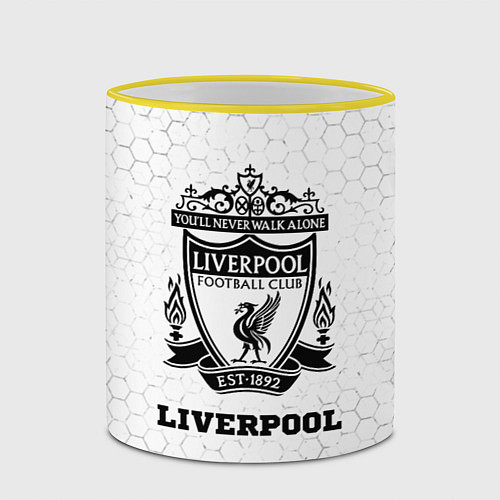 Кружка цветная Liverpool sport на светлом фоне / 3D-Желтый кант – фото 2