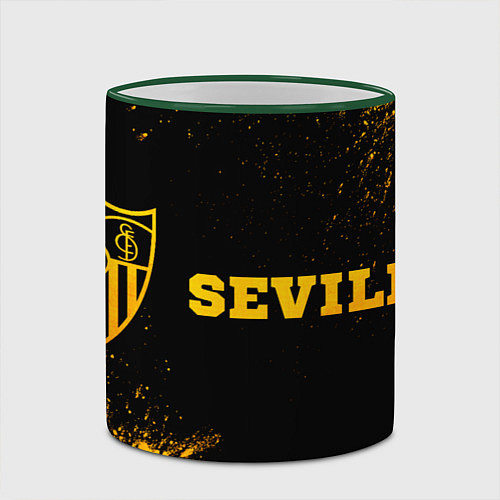 Кружка цветная Sevilla - gold gradient по-горизонтали / 3D-Зеленый кант – фото 2