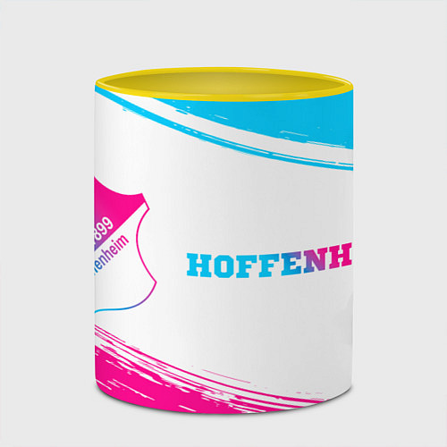 Кружка цветная Hoffenheim neon gradient style по-горизонтали / 3D-Белый + желтый – фото 2