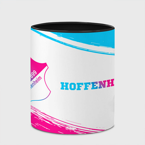 Кружка цветная Hoffenheim neon gradient style по-горизонтали / 3D-Белый + черный – фото 2