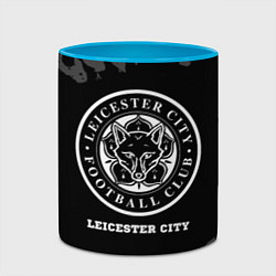 Кружка 3D Leicester City sport на темном фоне, цвет: 3D-белый + небесно-голубой — фото 2