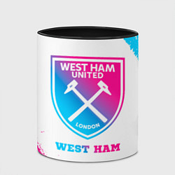 Кружка 3D West Ham neon gradient style, цвет: 3D-белый + черный — фото 2