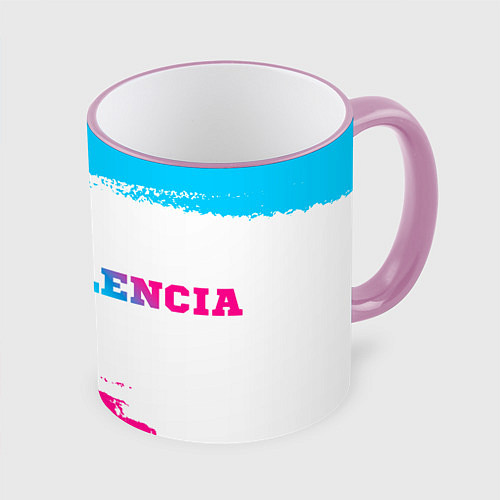 Кружка цветная Valencia neon gradient style по-горизонтали / 3D-Розовый кант – фото 1